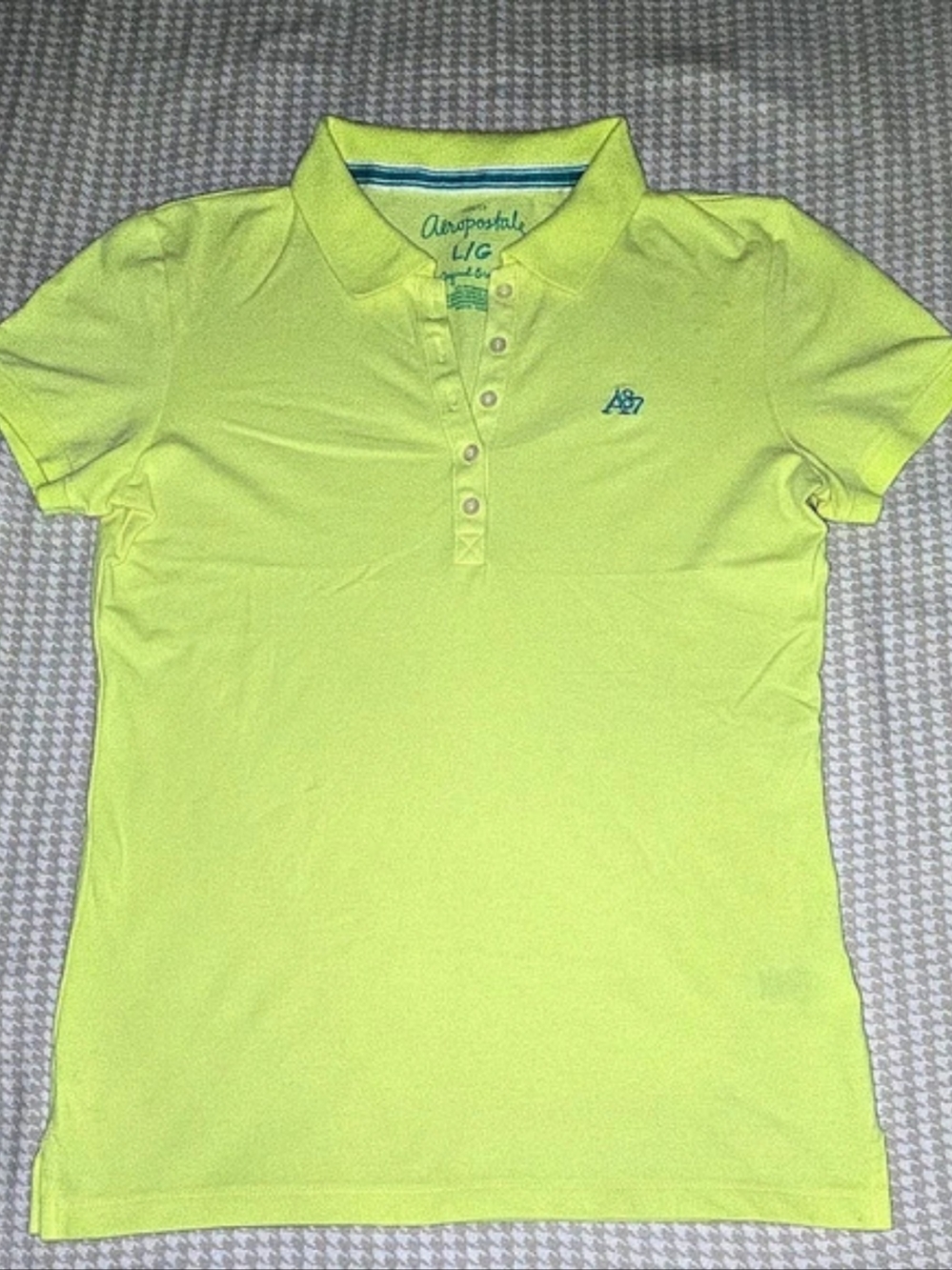 Aeropostale Stretch Polo Shirt Short Sleeve Green Large